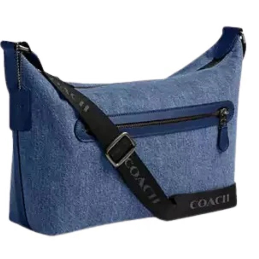 Coach Denim Blue FINN Messenger Shoulder Bag NWT